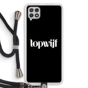 Topwijf Zwart: Samsung Galaxy A22 4G Transparant Hoesje met koord