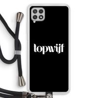 Topwijf Zwart: Samsung Galaxy A22 4G Transparant Hoesje met koord