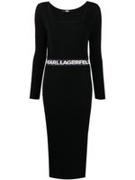 Karl Lagerfeld robe en maille à logo imprimé - Noir