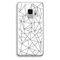 Geometrische lijnen zwart: Samsung Galaxy S9 Transparant Hoesje