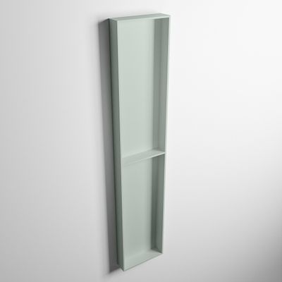 MONDIAZ EASY Nis 89,5x29,5cm in solid surface kleur Greey | Greey. 2 vakken geschikt voor in- of opbouw