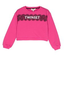 TWINSET Kids sweat à patch logo - Rose