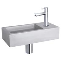 Differnz Ravo fonteinset beton lichtgrijs - kraan recht - 38.5 x 18.5 x 9 cm - chroom Differnz Ravo fonteinset beton lichtgrijs - kraan recht - 38.5 x 18.5 x 9 cm - chroom