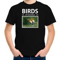 Bijeneter vogel foto t-shirt zwart voor kinderen - birds of the world cadeau shirt Bijeneter vogels liefhebber XL (158-164)  -
