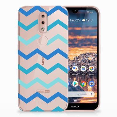 Nokia 4.2 | TPU bumper | Zigzag Blauw