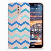 Nokia 4.2 | TPU bumper | Zigzag Blauw