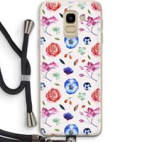Bloemetjes: Samsung Galaxy J6 (2018) Transparant Hoesje met koord