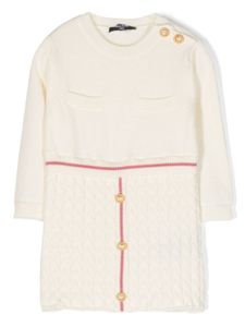 Balmain Kids robe boutonnée en maille torsadée - Tons neutres