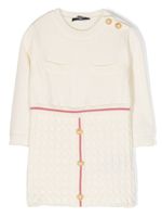 Balmain Kids robe boutonnée en maille torsadée - Tons neutres