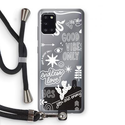 Good vibes: Samsung Galaxy A31 Transparant Hoesje met koord