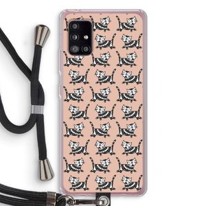 Zwarte poes: Samsung Galaxy A51 5G Transparant Hoesje met koord