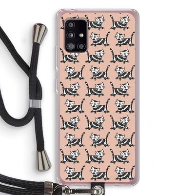 Zwarte poes: Samsung Galaxy A51 5G Transparant Hoesje met koord