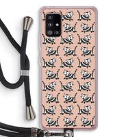 Zwarte poes: Samsung Galaxy A51 5G Transparant Hoesje met koord