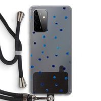 Blauwe stippen: Samsung Galaxy A72 5G Transparant Hoesje met koord