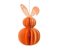 Paasdecoratie Papieren Hanger Konijn Oranje 12cm