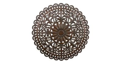 Liviza Muurdecoratie Mandala – Wanddecoratie hout gesneden – 90 cm - Hout - Rond