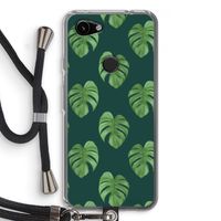 Monstera leaves: Pixel 3a Transparant Hoesje met koord