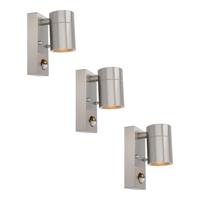 Set van 3 Mason Wandlampen - 2700K Warm Wit - Bewegingssensor en Schemerschakelaar - RVS - IP44 Waterdicht - Wandspot voor binnen en buiten