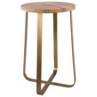 Krukje Ferro 29166 groot antiek goud + mangohout - thumbnail