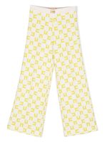 Elisabetta Franchi La Mia Bambina pantalon plissé à motif monogrammé - Blanc