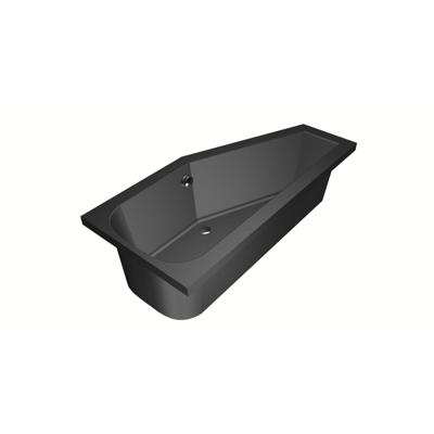 Xenz Lagoon Hoekbad - 160x75x48 - afvoer Midden - Rechts - Compact - acryl - ebony 6981-29