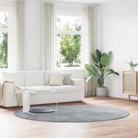Hoogpolig vloerkleed NAVARRA 240x240 cm polyester zilvergrijs