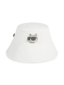 Karl Lagerfeld Kids bob Choupette à strass - Blanc