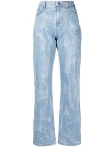 Stella McCartney jean droit à effet froissé - Bleu