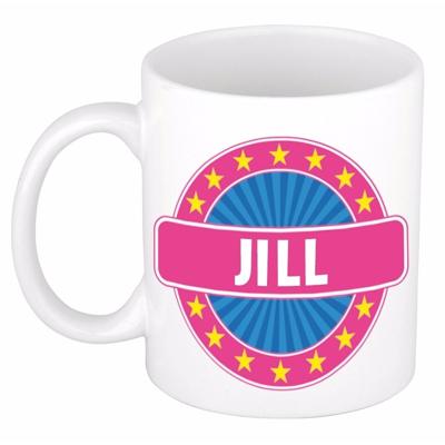 Jill voornaam koffiemok - beker - wit/roze - 300 ml - Cadeau - Dames - Collega - Moederdag Jill voornaam koffiemok - beker - wit/roze - 300 ml - Cadeau - Dames - Collega - Moederdag