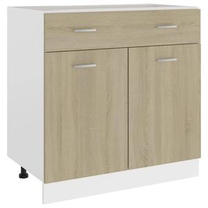 vidaXL Onderkast met lade 80x46x81,5 cm bewerkt hout sonoma eikenkleur