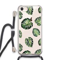Tropische bladeren: iPhone 7 Transparant Hoesje met koord