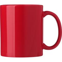 Koffie mokken/bekers Nantes - 1x - keramiek - met oor - rood - 300 ml