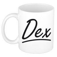 Dex voornaam kado beker / mok sierlijke letters - gepersonaliseerde mok met naam   -