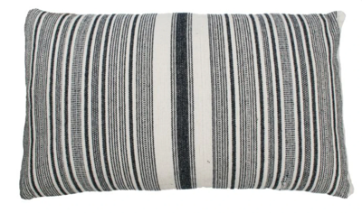 Kussen Kleine Streep Blauw/Wit 50x30cm