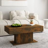 Salontafel 96x50x45 cm bewerkt hout gerookt eikenkleurig - thumbnail