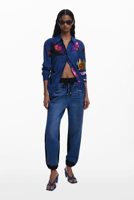 Jogger jeans met contrast - BLACK - S