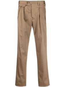 Lardini pantalon droit à design plissé - Marron