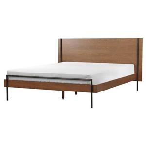 Beliani-LIBERMONT-Tweepersoonsbed-Donkerbruin-160 x 200 cm-MDF