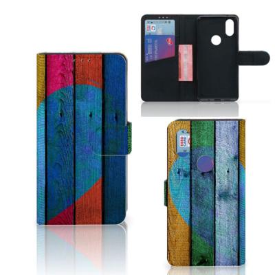 Xiaomi Mi Mix 2s | Book Style Case | Wood Heart - Cadeau voor je Vriend
