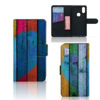 Xiaomi Mi Mix 2s | Book Style Case | Wood Heart - Cadeau voor je Vriend