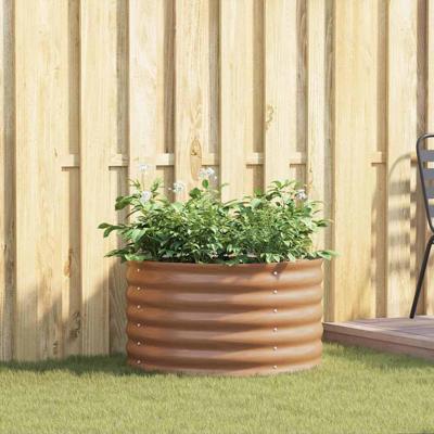 Verhoogde plantenbak Bruin 80 x 80 x 44 cm Staal