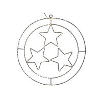 Svenska Living Led kersthanger ring sterren zwart 50cm