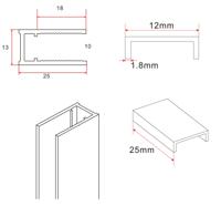 Slim profielset met stabilisatiestang 120 cm - Diverse kleuren