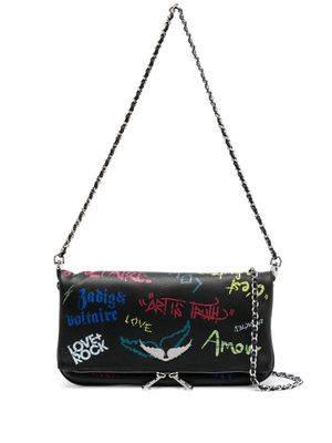 Zadig&Voltaire sac à bandoulière en cuir à imprimé graffiti - Noir
