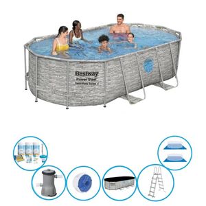 Bestway Zwembad Power Steel Swim Vista - Inclusief accessoires - 427x250x100 cm