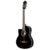 Ortega RCE145LBK Family Series Pro Full-Size Guitar Black linkshandige E/A klassieke gitaar met gigbag