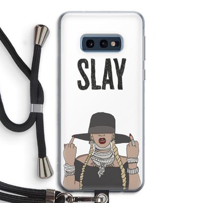 Slay All Day: Samsung Galaxy S10e Transparant Hoesje met koord