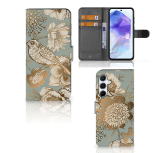 Hoesje voor Samsung Galaxy A55 Vintage Bird Flowers