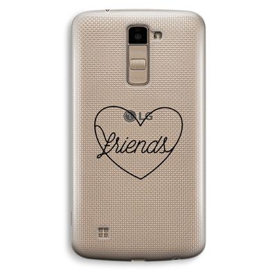 Friends heart black: LG K10 (2016) Transparant Hoesje