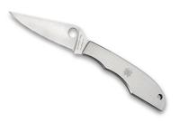 Spyderco Grasshopper Silver Sandvik 12C27 Pe Zakmes Metaal
